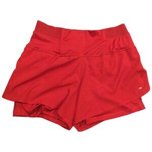 LEG3ND Red Running/Athletic Shorts 2-in-1 Lined Split Hem Women's Size XL